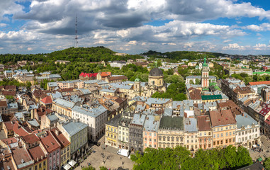 Aerial view of Lviv