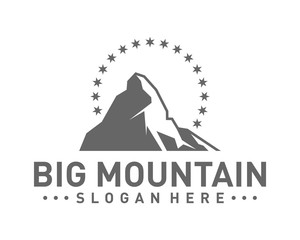 Big Mountain Logo Vector. Mountain Logo Template. Illustration