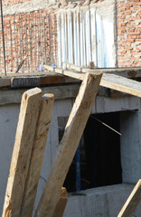 Fototapeta na wymiar beams on a construction site