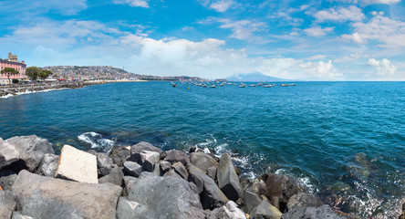Napoli and volcano Vesuvius