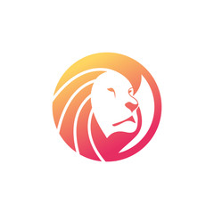 Silhouette Lion King Logo Design Template