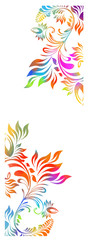 Rainbow abstract flower. Vertical background. Door design. Vector illustration