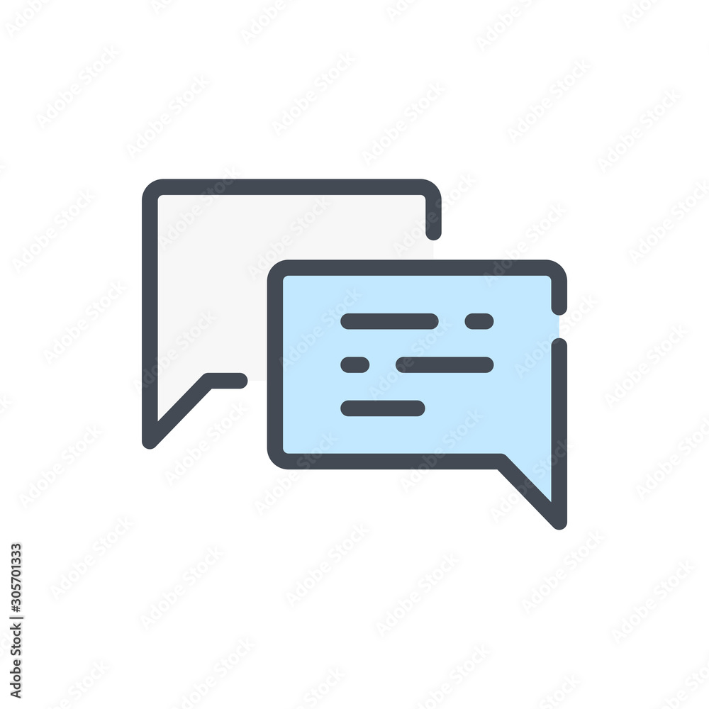 Poster chat message color line icon. dialog vector outline colorful sign.