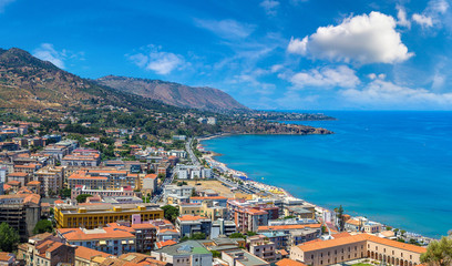 Fototapeta na wymiar Aerial view of Cefalu in Sicily, Italy