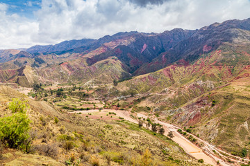 Fototapeta na wymiar Panoramic landscape near Maragua in Bolivia.