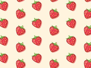 healthy cute strawberry fruit pattern wallpaper vector design