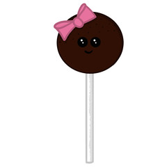 chocolate candy isolated cake pop eat