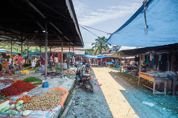 Outdoor Market in Bukit Lawang Indonesia
