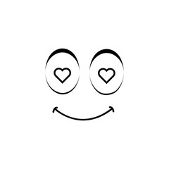 Emoji, love icon. Simple line, outline vector of cartoon face icons for ui and ux, website or mobile application