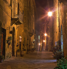 Obraz premium Beautiful Italian street of small old provincial town