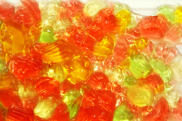 Soft fruitty jelly on white background