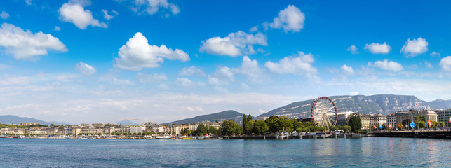 Geneva lake and Jet fountain in Geneva