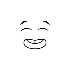 Emoji, laughter icon. Simple line, outline vector of cartoon face icons for ui and ux, website or mobile application
