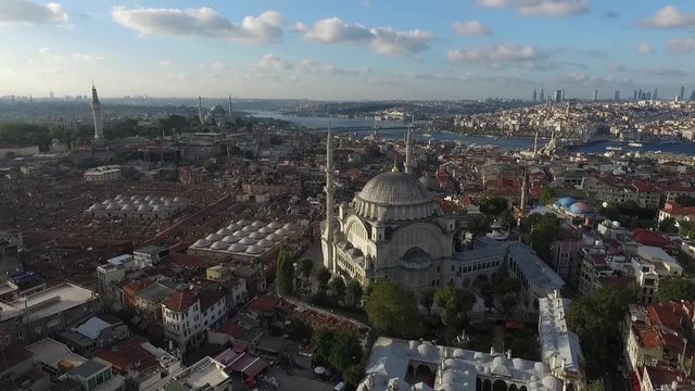 Istanbul historical Grand Bazaar, Nuruosmaniye Mosque and Suleymaniye Mosque