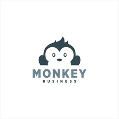 Monkey business logo template simple