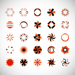 Abstract Circle Icon Set. Vector Isolated On Gray. Abstract Circle For Company Symbol, Dot Logo, Technology Icon And Element Design.Creative Circle Icons For Dot And Tech Logo. Abstract Round Template