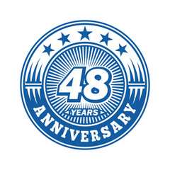48 years logo. Forty-eight years anniversary celebration logo design. Vector and illustration.