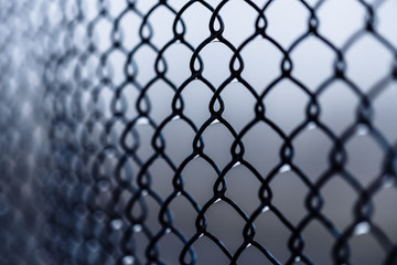 Fototapeta premium Mesh fence for sports and other areas