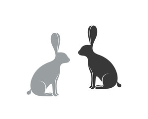 Hare logo. Isolated hare on white background © oleg7799