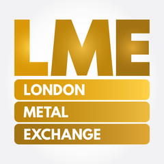 LME - London Metal Exchange acronym, business concept background