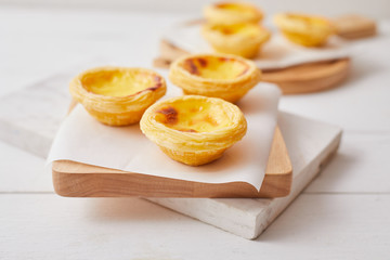 Egg tart dessert on the table.