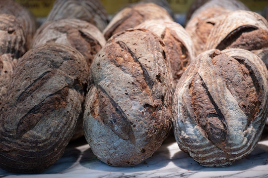 Crusty Loaves On Display