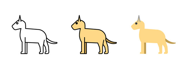 Dog icon set isolated on white background for web design