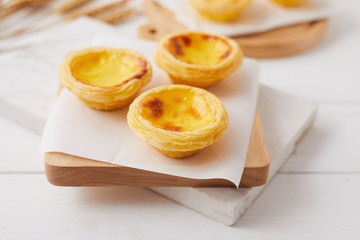 Egg tart dessert on the table.