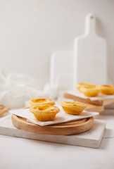 Egg tart dessert on the table.