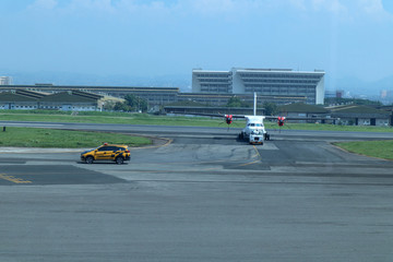 Plane Take Off at the airport in asia