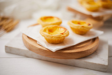Egg tart dessert on the table.