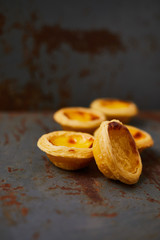 Egg tart dessert on the table.