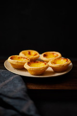 Egg tart dessert on the table.
