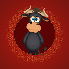 Naklejka premium ox icon for horoscope Chinese