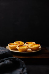Egg tart dessert on the table.