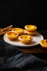 Egg tart dessert on the table.