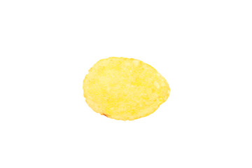 Potato chips isolated on white background, space for text