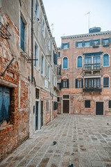 VENICE, ITALY - December 21, 2017 : street view of old buildings in Venice, ITALY