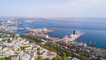Aerial view of Odessa historical city centre in Ukraine