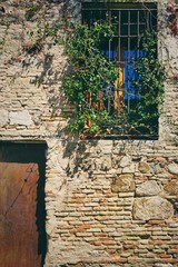 Facade of the ancient house in Spain 