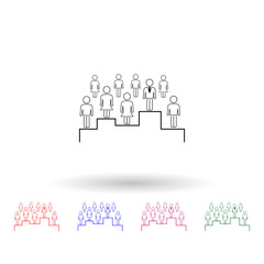 Search for the right employee multi color icon. Simple thin line, outline vector of people icons for ui and ux, website or mobile application