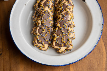 Christmas tree-shaped Christmas chocolate cookies