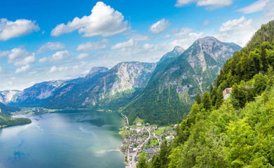 Panoramic view of Hallstatt, Austria