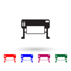 Apparatus for printing multi color icon. Simple glyph, flat vector of print house icons for ui and ux, website or mobile application