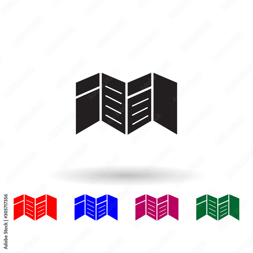 Poster examples for printing multi color icon. simple glyph, flat vector of print house icons for ui and ux
