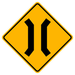 Narrow Bridge Traffic Road Sign,Vector Illustration, Isolate On White Background Label .EPS10