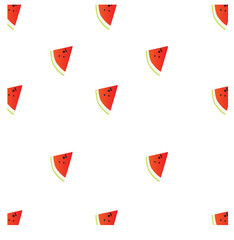 seamless Pattern of sweet juicy pieces watermelon, watermelon slices with seed Vector background, illustration