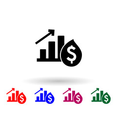 Dollar growth chart multi color icon. Simple glyph, flat vector of profit icons for ui and ux, website or mobile application