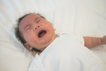 Newborn Asian baby crying