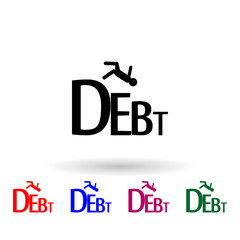 Business failure from heavy debt multi color icon. Simple glyph, flat vector of profit icons for ui and ux, website or mobile application